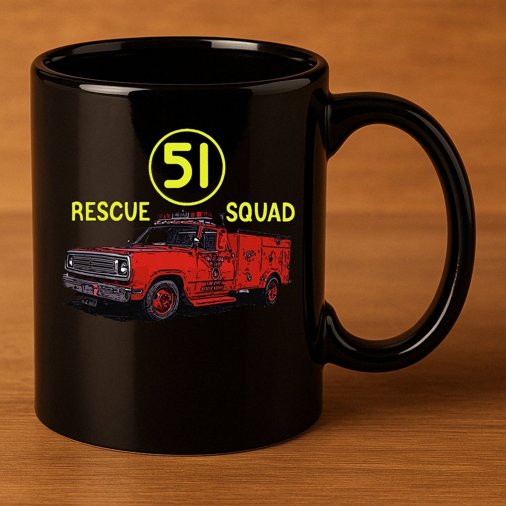 Truck Side 51 Emergency Squad Logo Essential 11oz C Handle Ceramic Mug