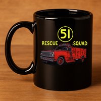 Truck Side 51 Emergency Squad Logo Essential 11oz C Handle Ceramic Mug