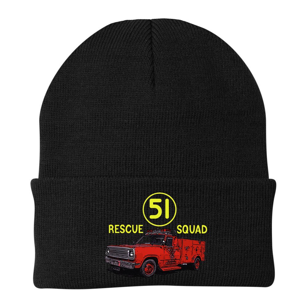 Truck Side 51 Emergency Squad Logo Essential Beanie