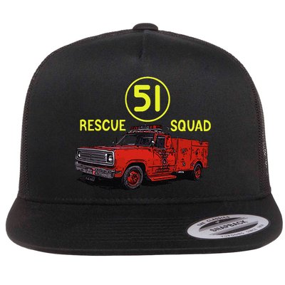 Truck Side 51 Emergency Squad Logo Essential Flatbill Hat