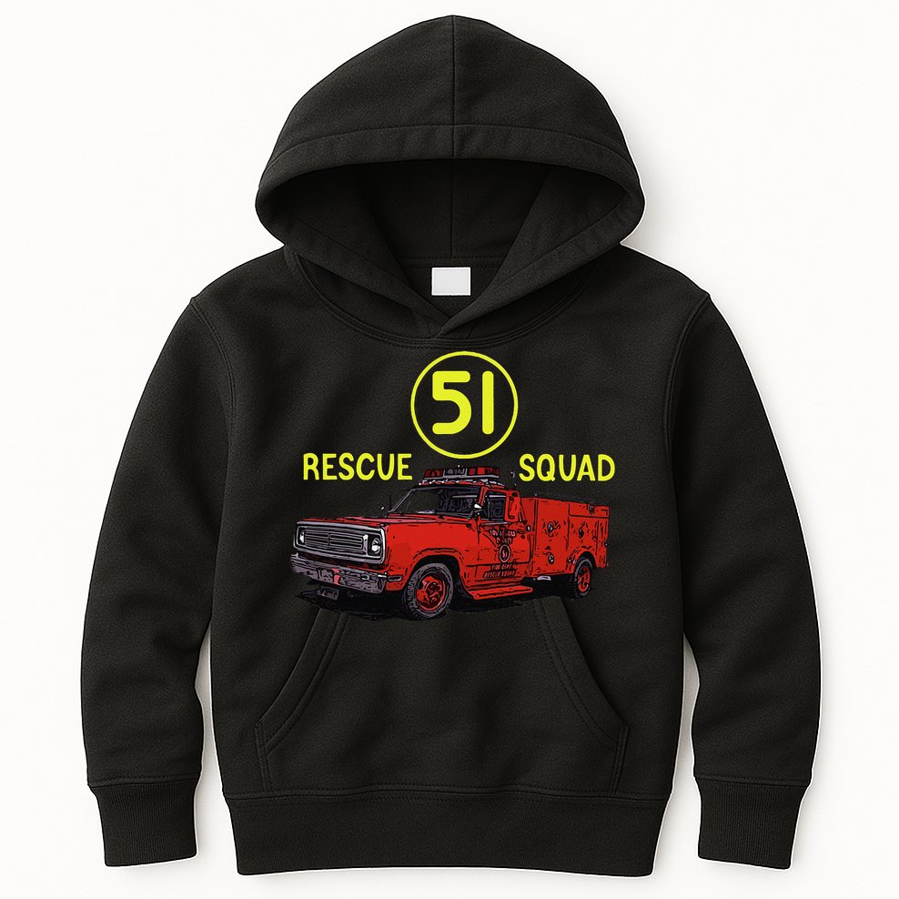 Truck Side 51 Emergency Squad Logo Essential Kids Hoodie
