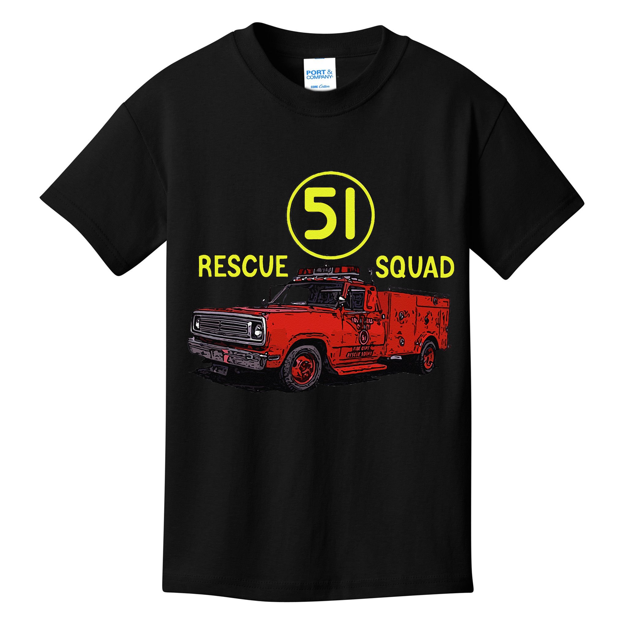 Truck Side 51 Emergency Squad Logo Essential Kids T-Shirt