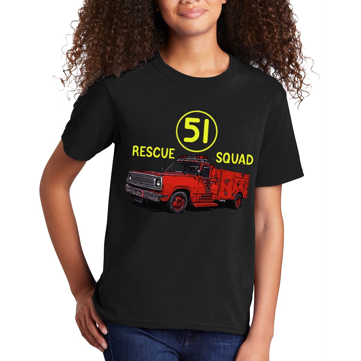 Truck Side 51 Emergency Squad Logo Essential Kids T-Shirt