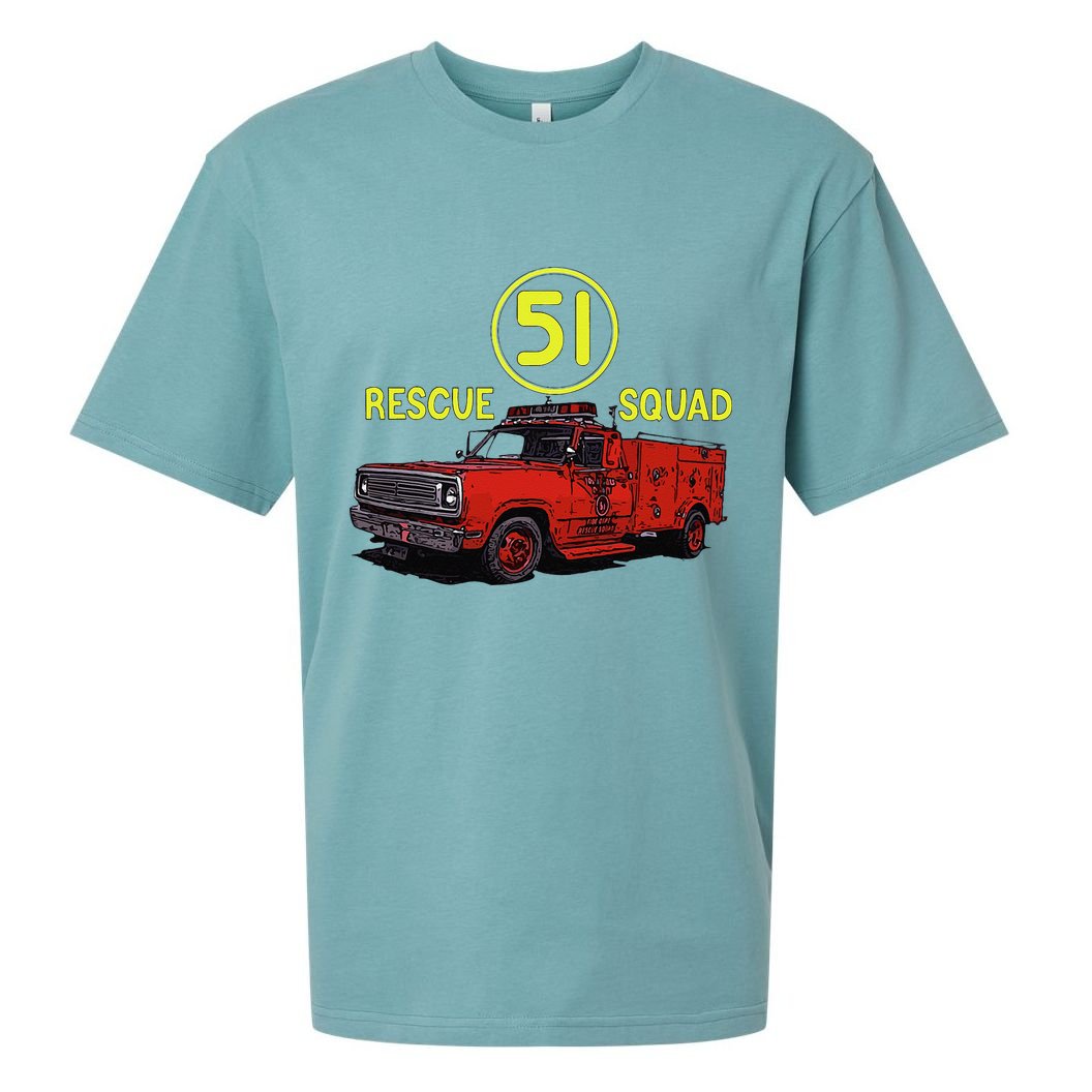 Truck Side 51 Emergency Squad Logo Essential Sueded Cloud Jersey T-Shirt