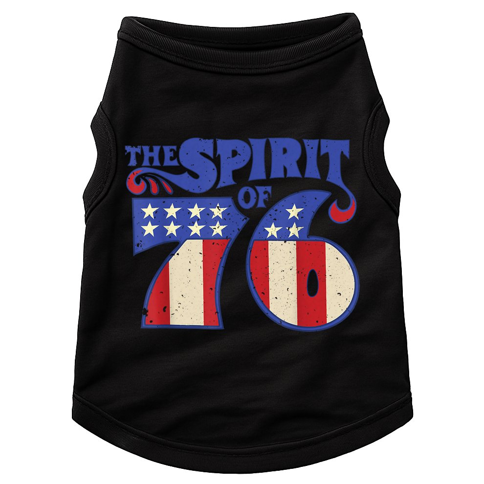 The Spirit 76 Vintage Retro 4th Of July Independence Day Doggie Tank