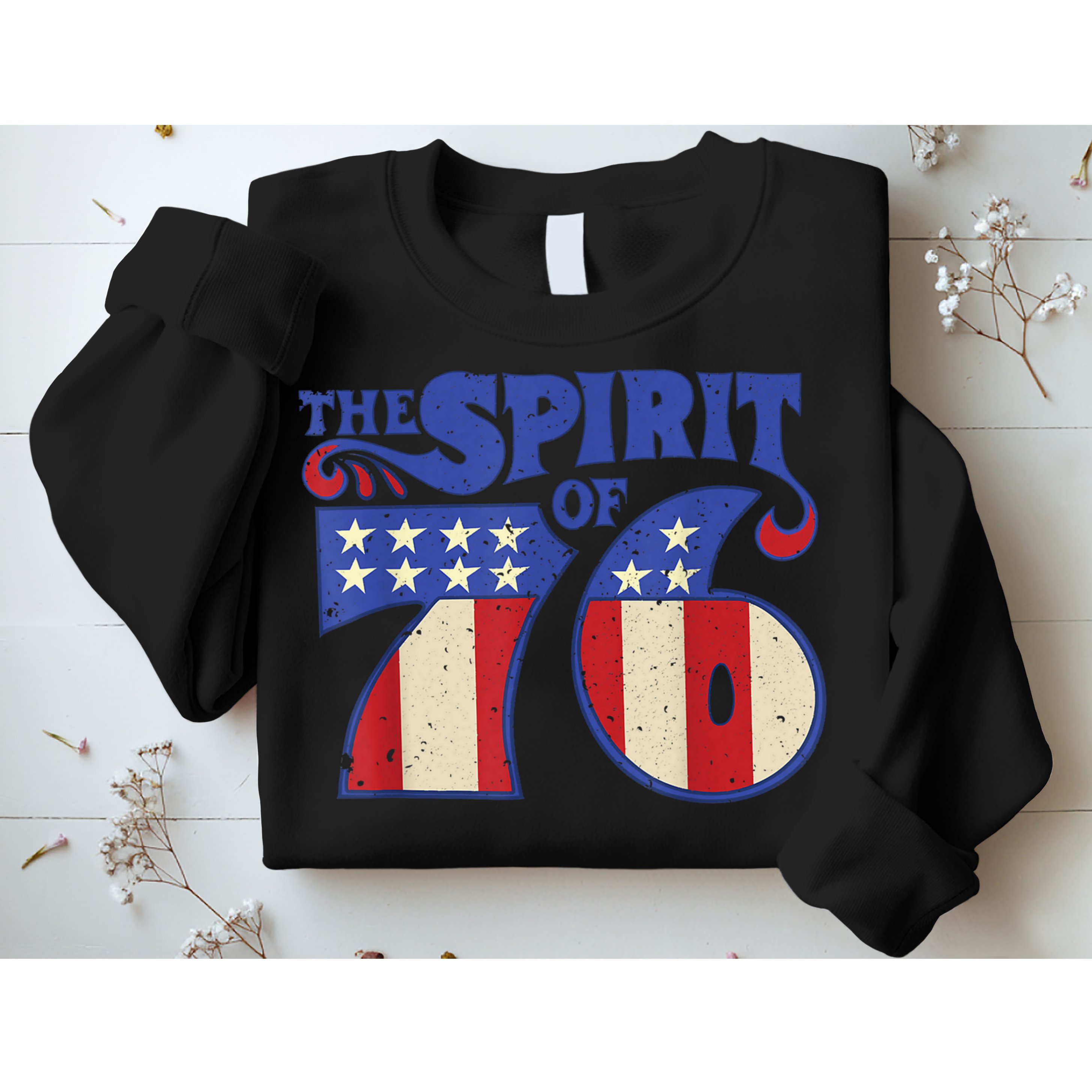The Spirit 76 Vintage Retro 4th Of July Independence Day Sweatshirt