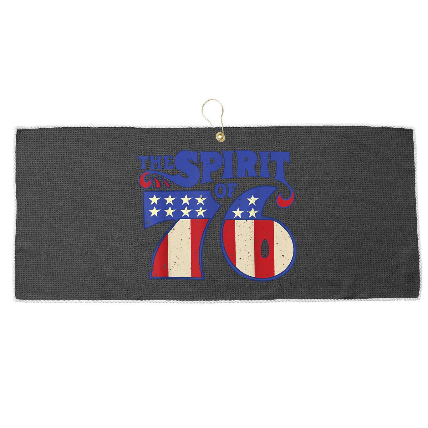 The Spirit 76 Vintage Retro 4th Of July Independence Day Large Microfiber Waffle Golf Towel