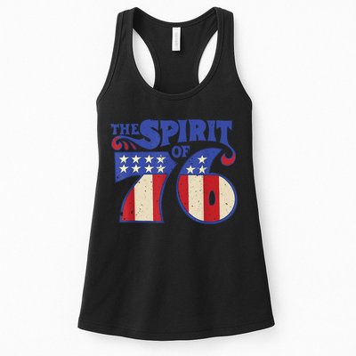 The Spirit 76 Vintage Retro 4th Of July Independence Day Womens Tank Top
