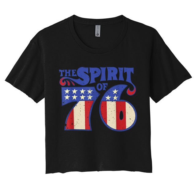 The Spirit 76 Vintage Retro 4th Of July Independence Day Crop Top