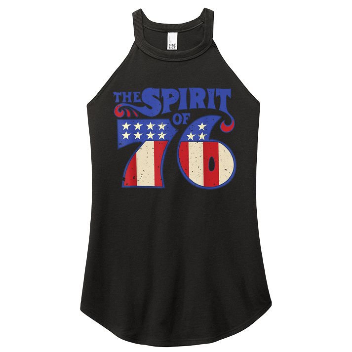 The Spirit 76 Vintage Retro 4th Of July Independence Day Women's Perfect Tri Rocker Tank
