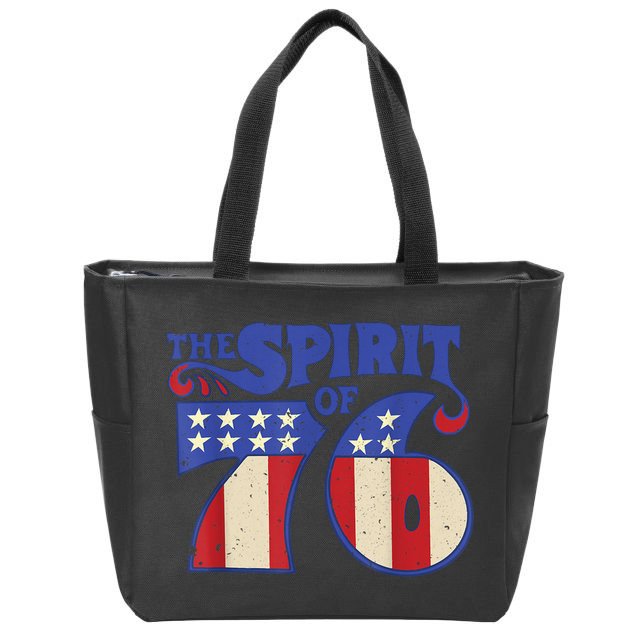 The Spirit 76 Vintage Retro 4th Of July Independence Day Zip Tote Bag