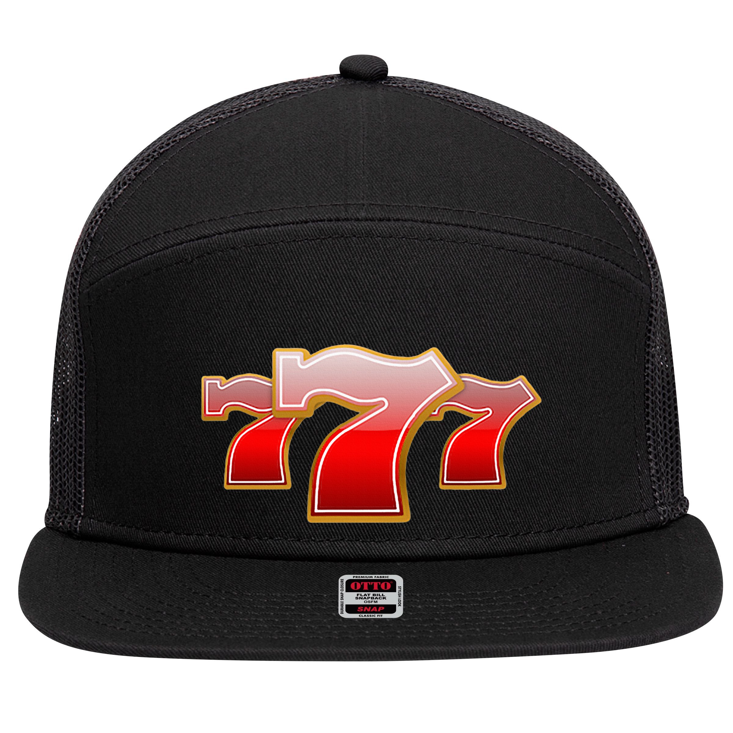 Triple Seven 777 7 Panel Mesh Trucker Snapback Hat