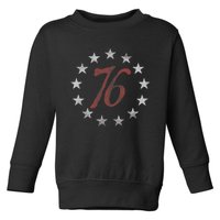 The Spirit 76 Vintage Retro 4th Of July Independence Day Toddler Sweatshirt