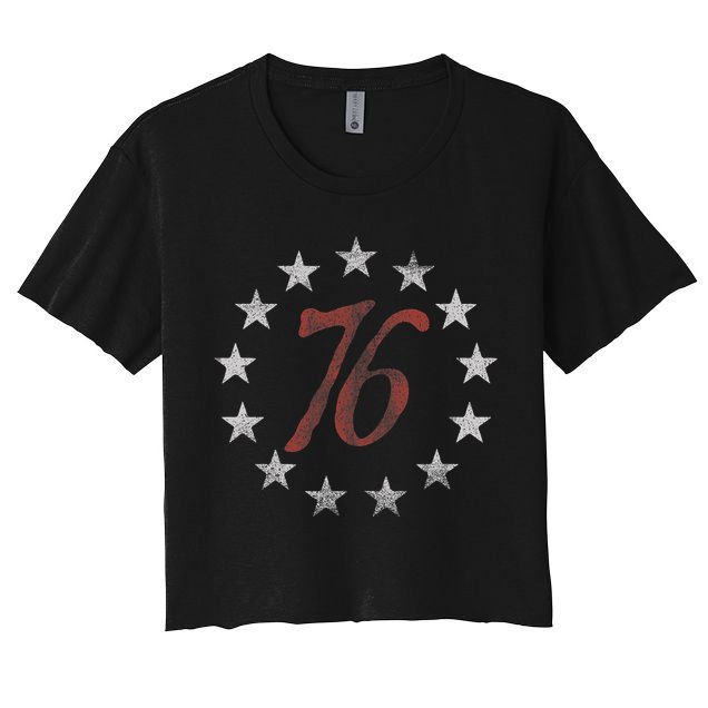 The Spirit 76 Vintage Retro 4th Of July Independence Day Crop Top