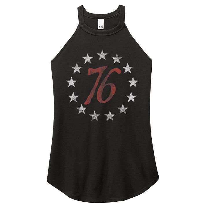 The Spirit 76 Vintage Retro 4th Of July Independence Day Women's Perfect Tri Rocker Tank
