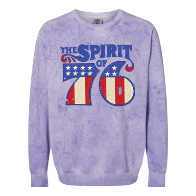 The Spirit 76 Vintage Retro 4th Of July Independence Day Colorblast Crewneck Sweatshirt