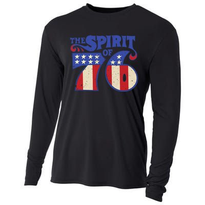 The Spirit 76 Vintage Retro 4th Of July Independence Day Cooling Performance Long Sleeve Crew