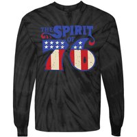 The Spirit 76 Vintage Retro 4th Of July Independence Day Tie-Dye Long Sleeve Shirt