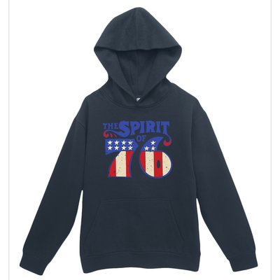 The Spirit 76 Vintage Retro 4th Of July Independence Day Urban Pullover Hoodie