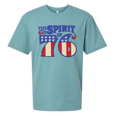 The Spirit 76 Vintage Retro 4th Of July Independence Day Sueded Cloud Jersey T-Shirt