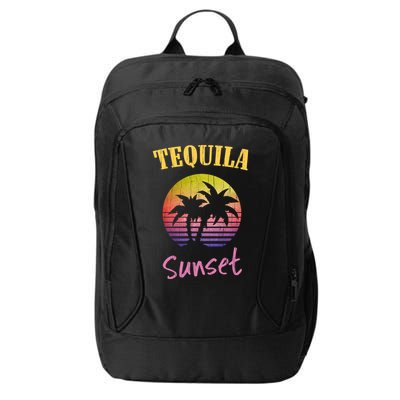 Tequila Sunset 80s Vintage Retro Gift City Backpack
