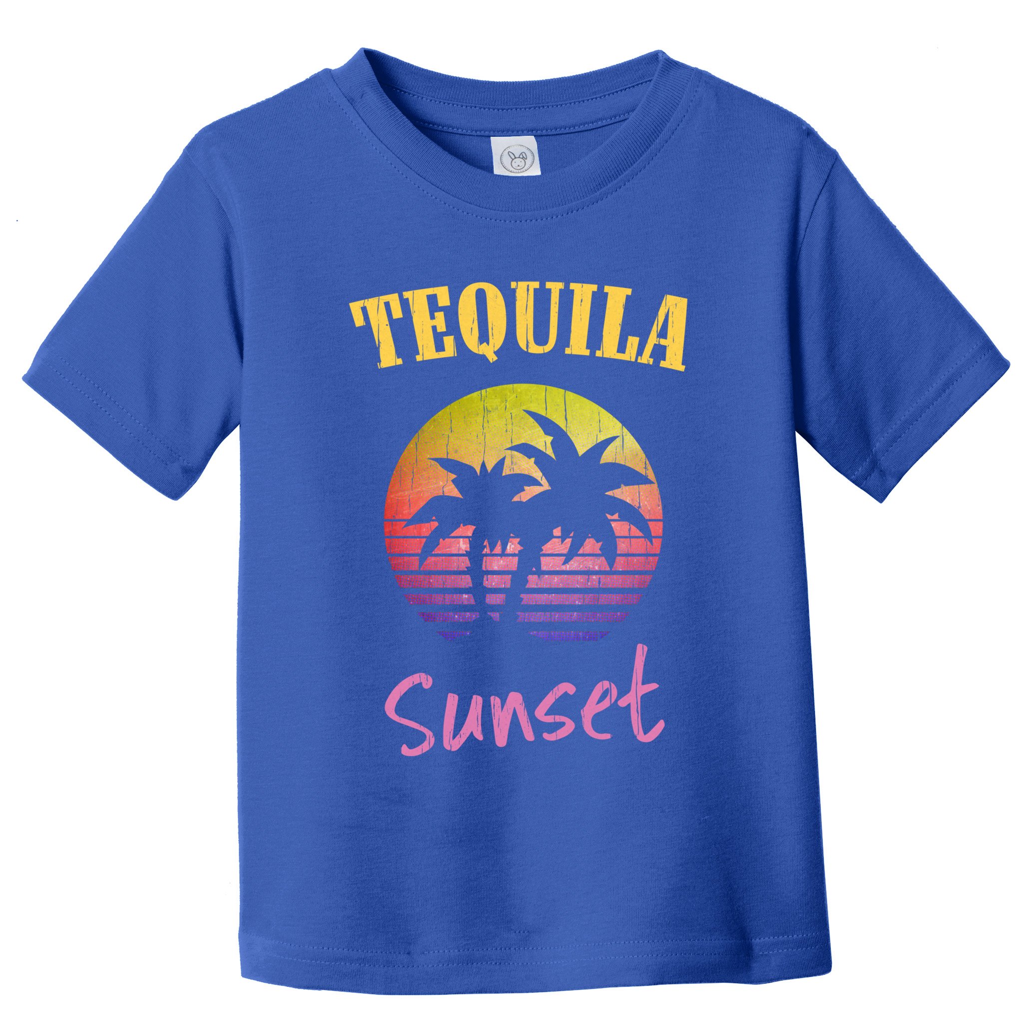Tequila Sunset 80s Vintage Retro Gift Toddler T-Shirt