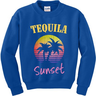 Tequila Sunset 80s Vintage Retro Gift Kids Sweatshirt