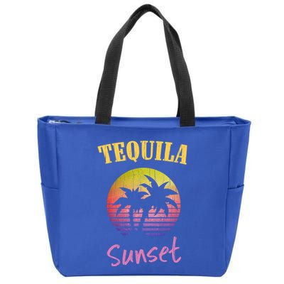 Tequila Sunset 80s Vintage Retro Gift Zip Tote Bag