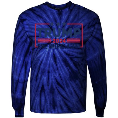 Trump Save America Again 2024 Tie-Dye Long Sleeve Shirt