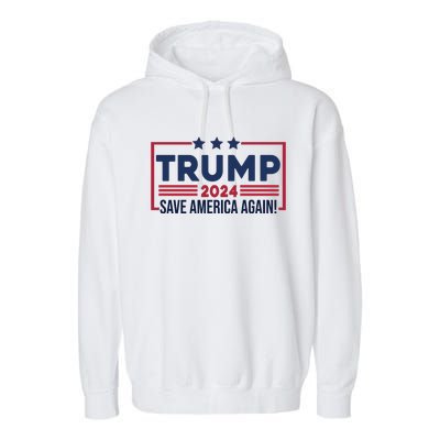 Trump Save America Again 2024 Garment-Dyed Fleece Hoodie