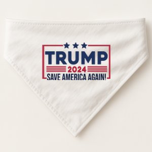 Trump Save America Again 2024 USA-Made Doggie Bandana