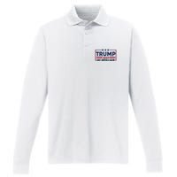 Trump Save America Again 2024 Performance Long Sleeve Polo