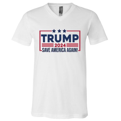 Trump Save America Again 2024 V-Neck T-Shirt