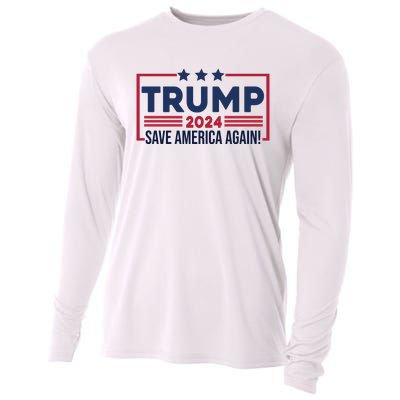 Trump Save America Again 2024 Cooling Performance Long Sleeve Crew