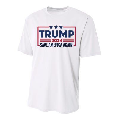 Trump Save America Again 2024 Performance Sprint T-Shirt