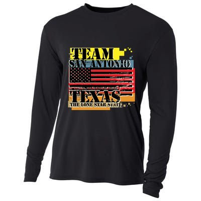 Team San Antonio Texas Grunge Cooling Performance Long Sleeve Crew