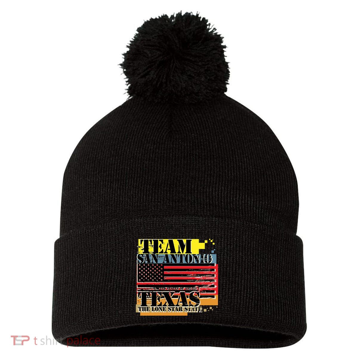 Team San Antonio Texas Grunge Pom Pom 12in Knit Beanie