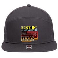 Team San Antonio Texas Grunge 7 Panel Mesh Trucker Snapback Hat