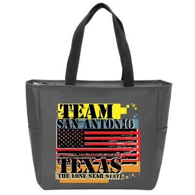 Team San Antonio Texas Grunge Zip Tote Bag