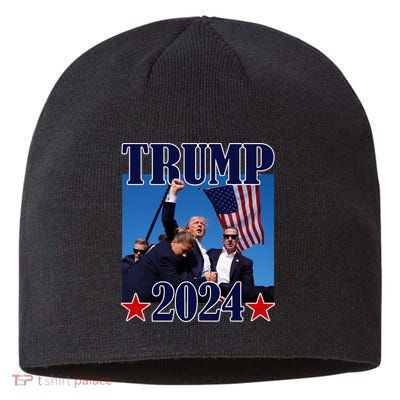Trump Shot Assassination Attempt 2024 Fight Fight Fight Sustainable Beanie