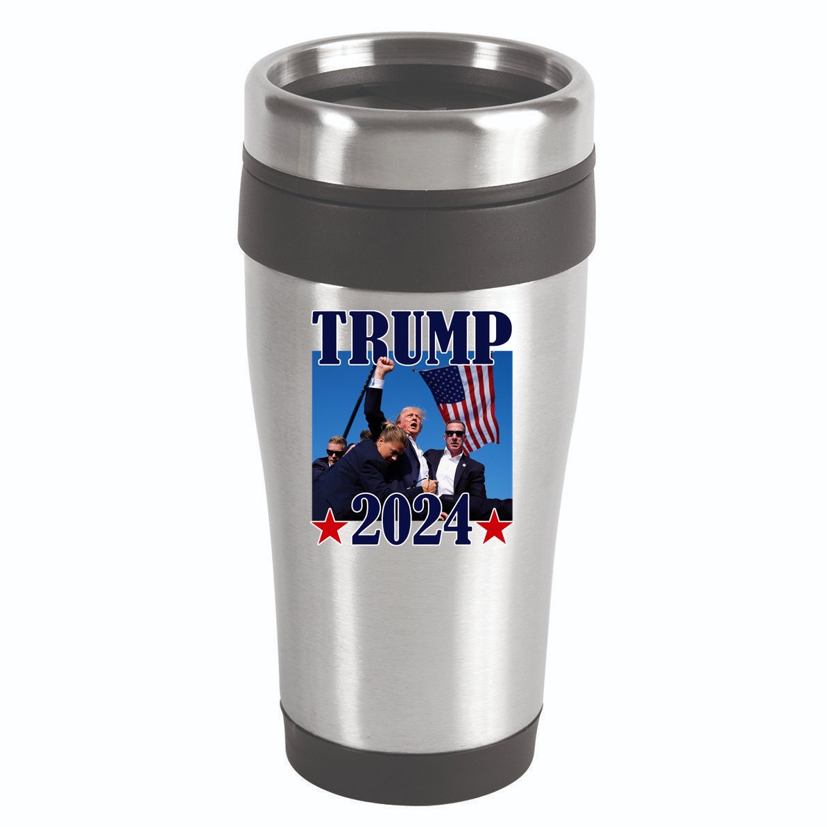 Trump Shot Assassination Attempt 2024 Fight Fight Fight 16oz Travel Tumbler