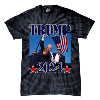 Trump Shot Assassination Attempt 2024 Fight Fight Fight Tie-Dye T-Shirt
