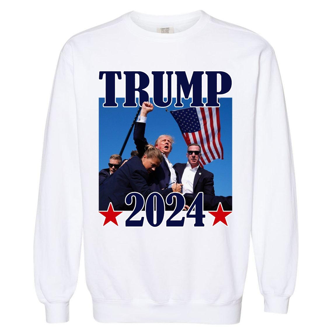 Trump Shot Assassination Attempt 2024 Fight Fight Fight Garment-Dyed Sweatshirt