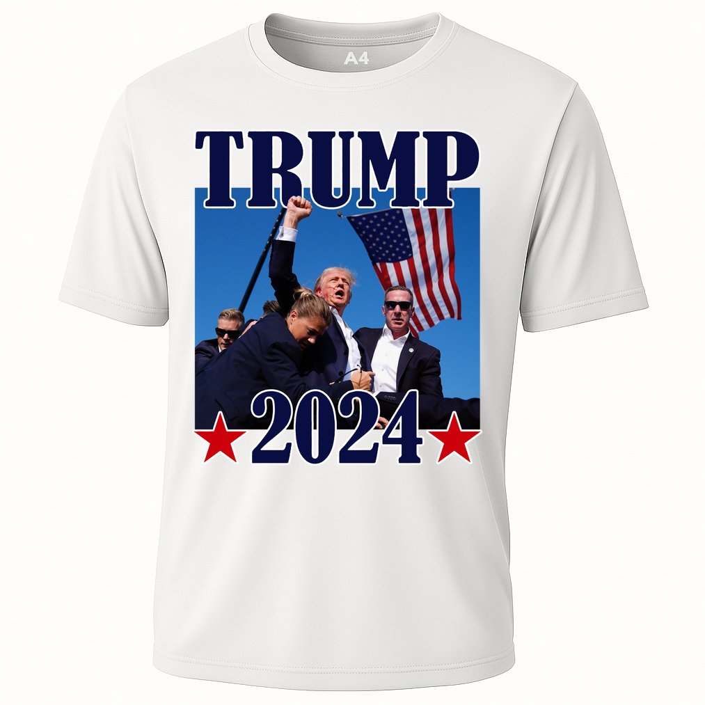 Trump Shot Assassination Attempt 2024 Fight Fight Fight Cooling Performance Crew T-Shirt