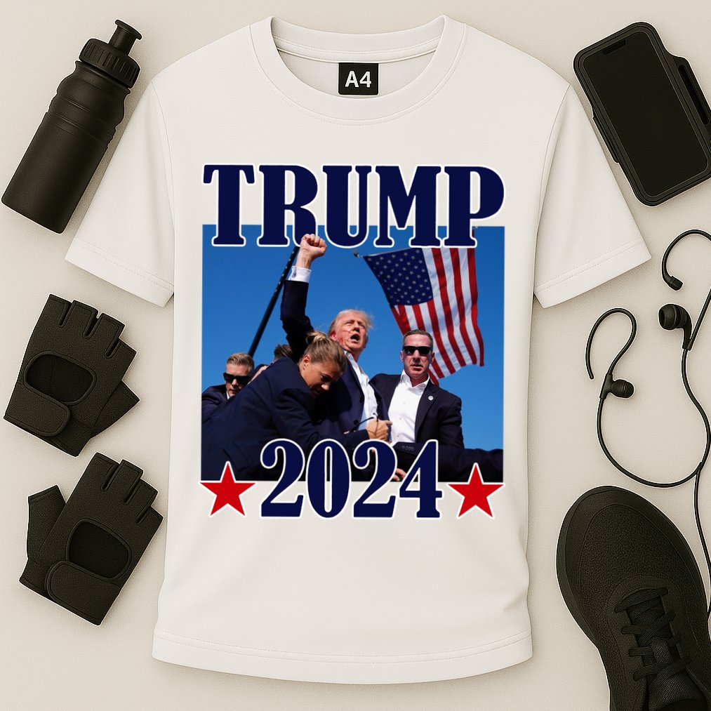 Trump Shot Assassination Attempt 2024 Fight Fight Fight Cooling Performance Crew T-Shirt