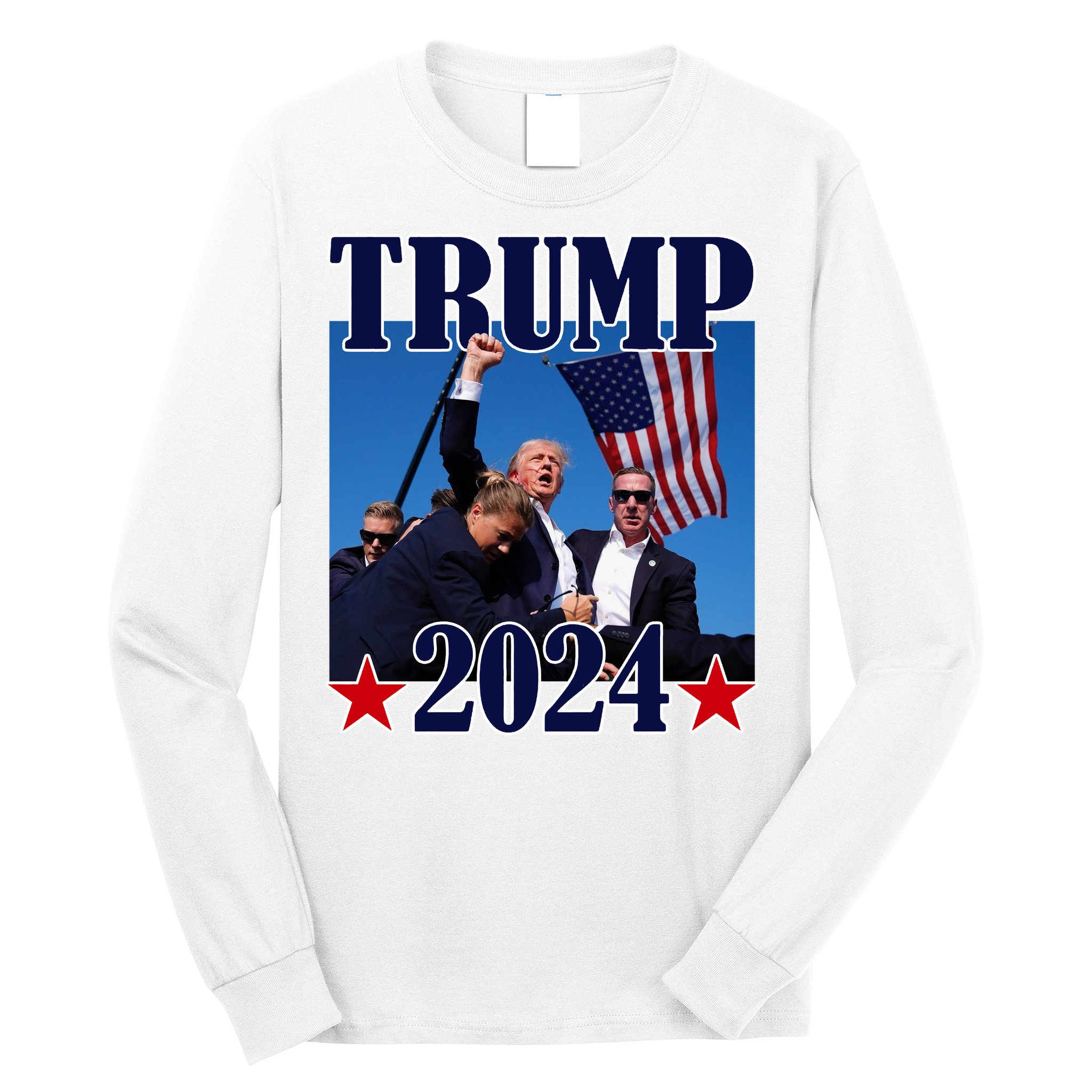Trump Shot Assassination Attempt 2024 Fight Fight Fight Long Sleeve Shirt
