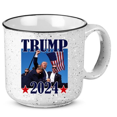 Trump Shot Assassination Attempt 2024 Fight Fight Fight 15oz Campfire Ceramic Mug