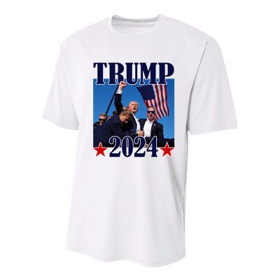 Trump Shot Assassination Attempt 2024 Fight Fight Fight Youth Performance Sprint T-Shirt