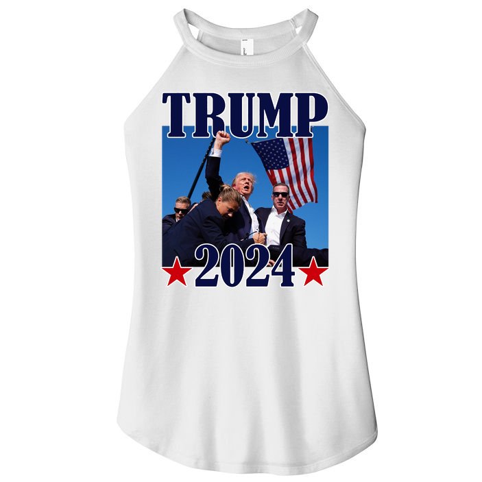 Trump Shot Assassination Attempt 2024 Fight Fight Fight Women's Perfect Tri Rocker Tank