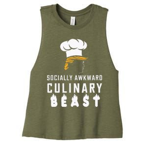 Trump Socially Awkward Culinary Beast French Fries Humor Women's Racerback Cropped Tank